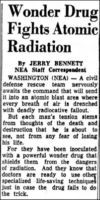 wonder drug against radiation 1958 january 13 