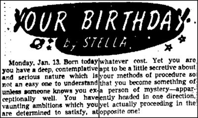 horoscope 1958 january 13 