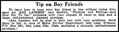 ann landers tip on boyfriends necking and petting