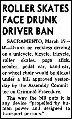 Ban on drunk pogo stick riding etc
