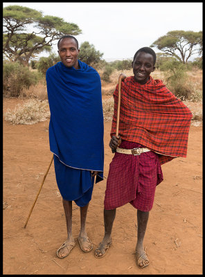 Masai boy with big brother - Amboseli