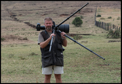 In Masai Mara with Nikon D4 and 600/4 VR on Wimberley  (Photo: Martin Breider)