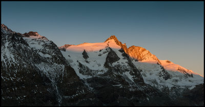 Grossglockner (Austria) at dawn - 4 pictures panorama