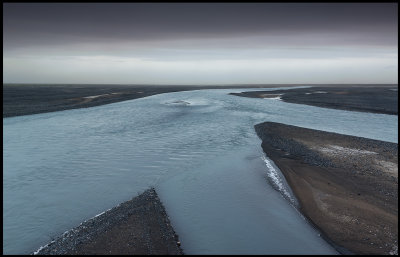 Stony delta near a glacier on the south coast