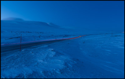Saltfjellet at dusk - minus 20 degrees Celcius