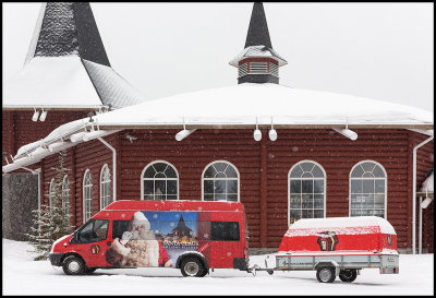Visiting Santa in Rovaniemi - no reindeers in sight....