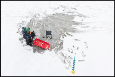 Competition in ice fishing in Finnish Ivalo