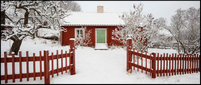 Small cottage at Bjlebo (Panorama 3 files)