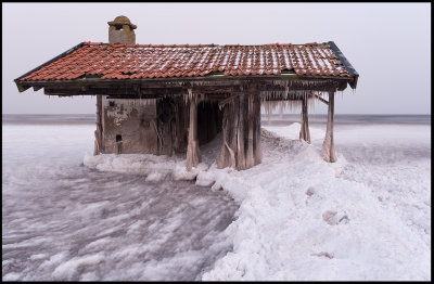 The remains of ssby sauna after the NE storm yesterday