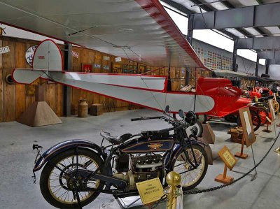 Henderson Motorcycle and Heath Longster HL-1 Plane (1930)