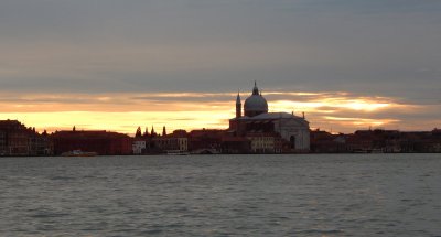 Sunset over Il Redentore Venice.
