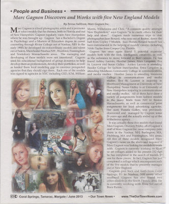 Our Town News Article on NE Models Coral Springs Edition