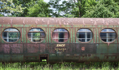 Vintage train on display at train museum