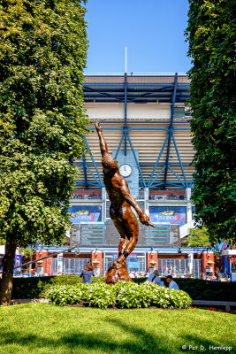 Statue and stadium