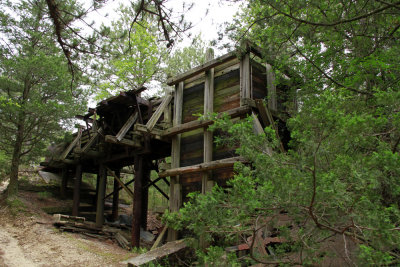 Old pump house for cranberry agriculture