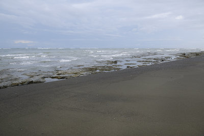 Black sand volcanic beach