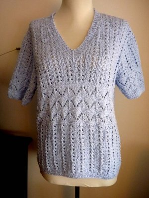 #201 Blue cotton summer sweater
