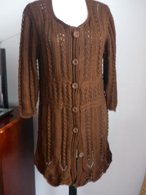 #211 Brown cotton long cardigan