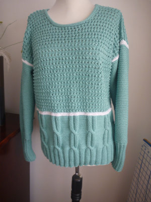 #223 Aqua cotton sweater