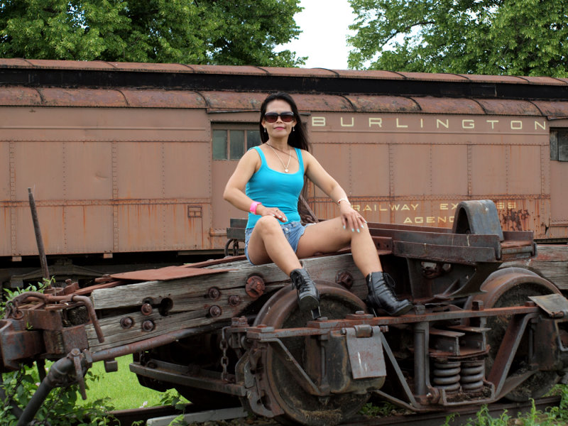 Eve's Gonna Check Out The Old Narrow Gauge Flatcar Now...