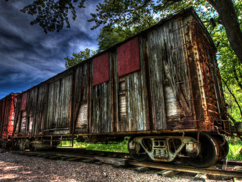 A Old Wooden Box Car In HDR