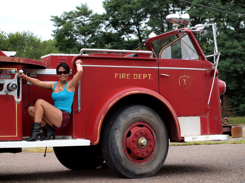 We Found This Old Fire Truck Sitting In A Parking Lot On Our Way Out Of Town...