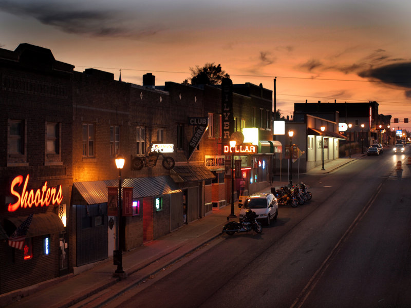 After Dark, The Lower Block Lights Up And Comes To Life...