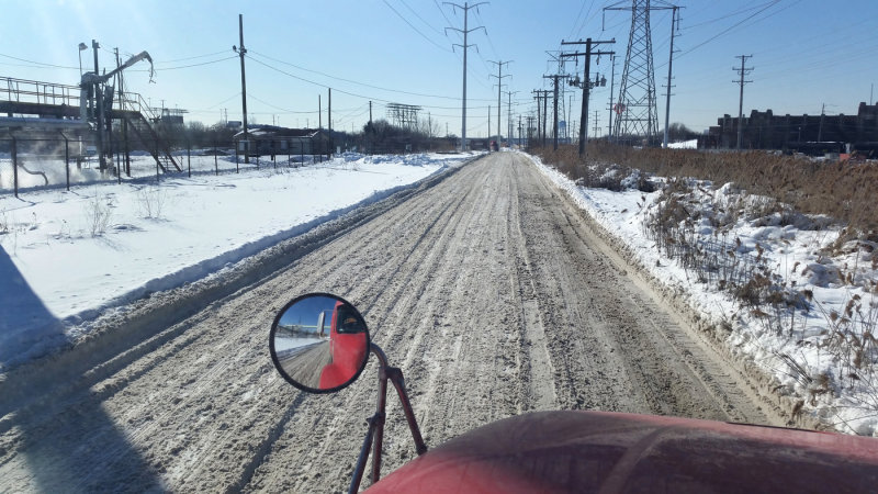 Not All Roads In Chicago Are Well Maintained And Wide...This Is Heading To A Rail Yard Along The Chicago Sanitary & Ship Canal