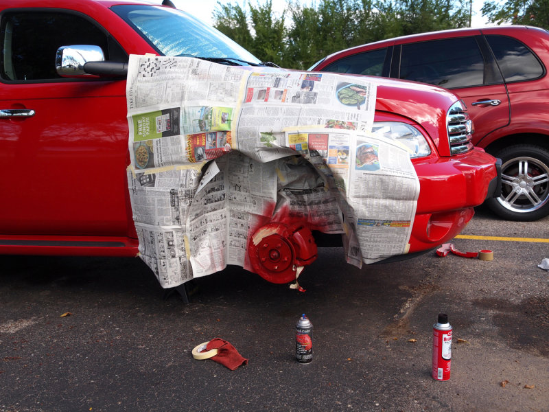 I Decided Not To Disassemble The Disc Brakes, Just Tape Everything Off And Paint On The Car.