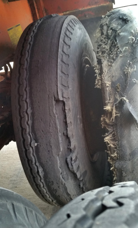 ...But I'm Told The Outside Tire Run For 65 Miles, The Inside Started Coming Apart In The Last 20...