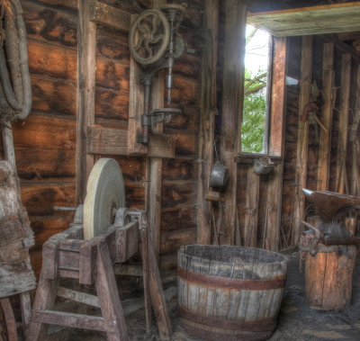 Inside The Restored Blacksmith Shop.