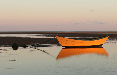 Yellow Boat at low tide #2 (Cape Cod)