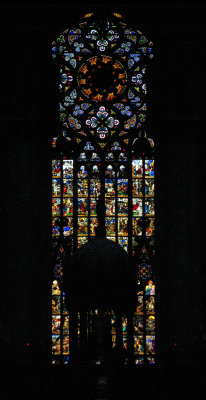 Stained  glass, center panel behind altar .. 3749