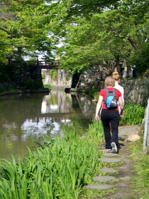 tranquil steps along the moat