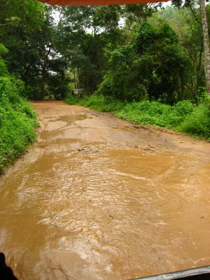 the road to get to white (brown) water rafting