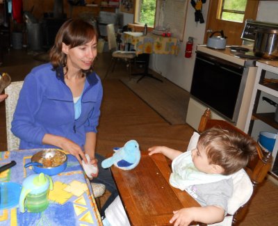 Simon's turn for the highchair