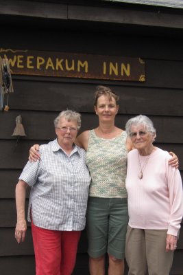 Arlene, Pauline, and Marie at the cabin