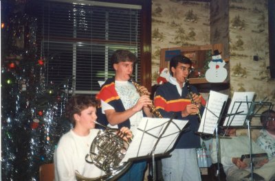 Christmas 1985 - Greg, Karin, Stefan
