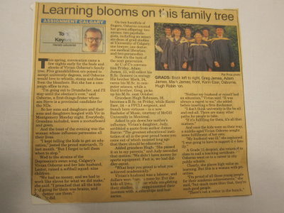 Family makes the newspaper