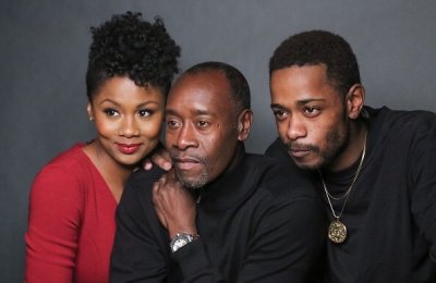 (L-R) Actors Emayatzy Corinealdi, Don Cheadle and Keith Stanfield