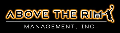 Glowing Above The Rim Management Text Logo