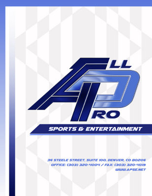 2016 All-Pro Sports & Entertainment Brochure Cover