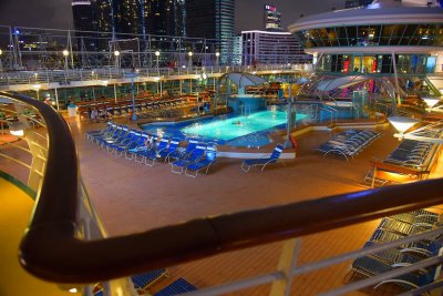 Cruise ship's top deck pool.