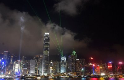 Lazer Show at Victoria Harbor  -  Hongkong