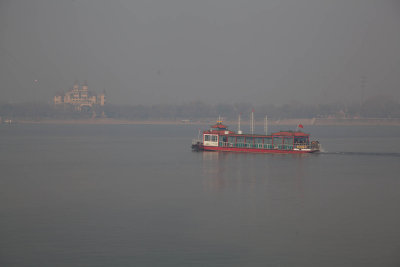Crossing the Songhua River through the murk.