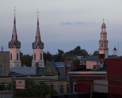 Steeples of Frederick at Dusk