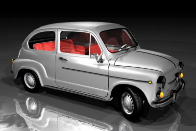 070 FIAT 600 with polygons tyres