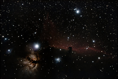 Horsehead and Flame Nebulas in the Orion constellation