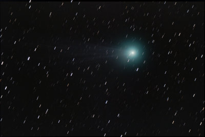 Comet Lovejoy showing stars movement in the background over 20 minutes
