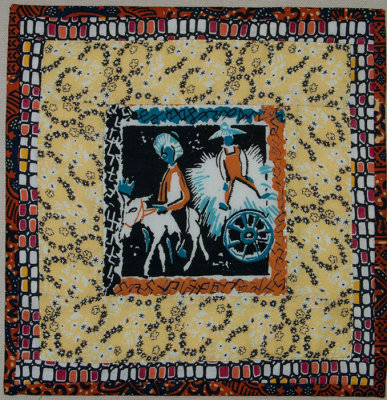 Straw Boss minature quilt for Alzheimer's Art Quilt Iniative 2013
